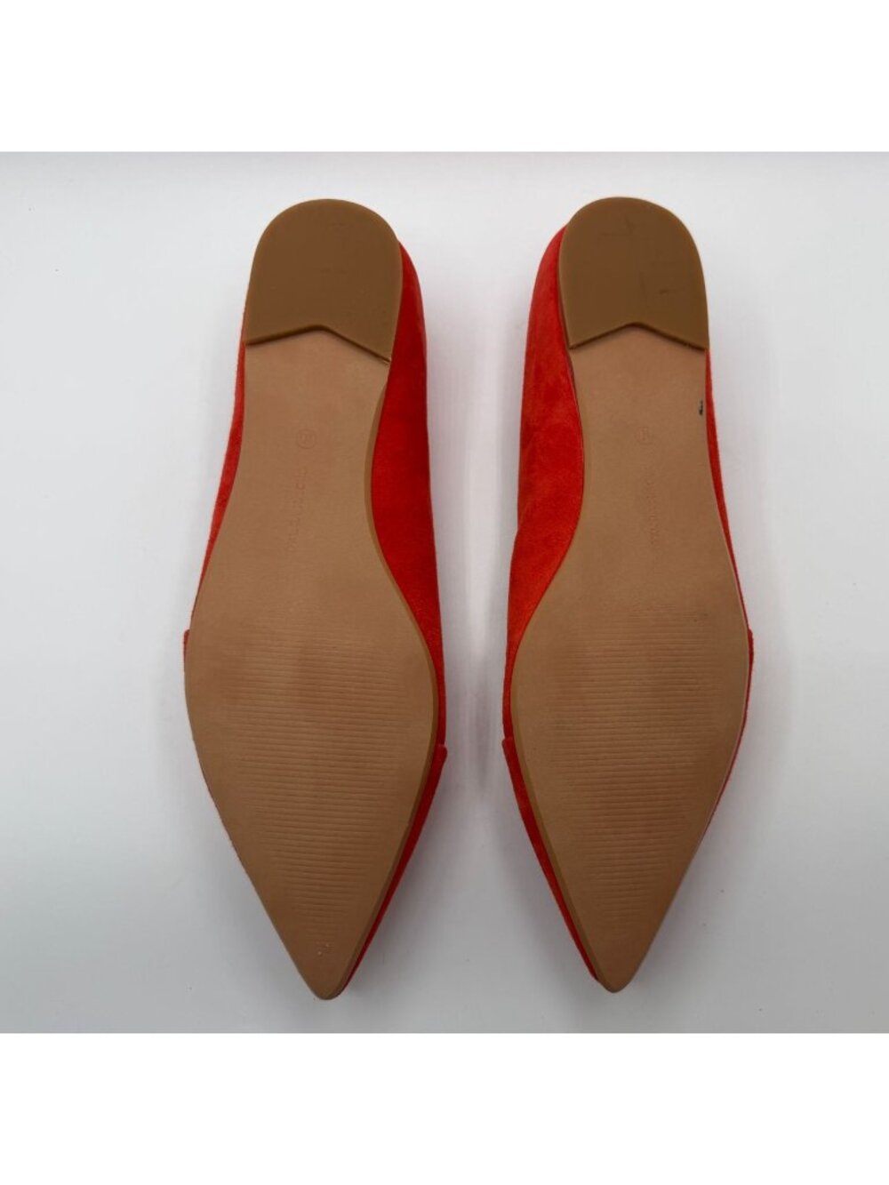 Crown Vintage Noelle Ballet Flats Women Size 10M Orange Suede Pointe Toe Shoes - Picture 12 of 15